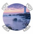 thumbnail image 1 of Coastal Round Tablecloth for 55-60 Inch Tables, Fitted Table Cover with Elastic Edge, Summer Beach Ocean Nautical Waterproof Outdoor Table Cloth Protector for Patio Garden Dinner Picnic, 1 of 9