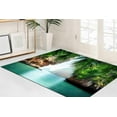 thumbnail image 1 of Coastal Rug, Bridesmaid Gift Rugs, Personalized Gifts Rug, Hallway Rug, Sea Landscape Rug, Tropical Sea View Rugs, Green Rug, Runner Rug, 5.2'x7.5' - 160x230 cm, 1 of 8