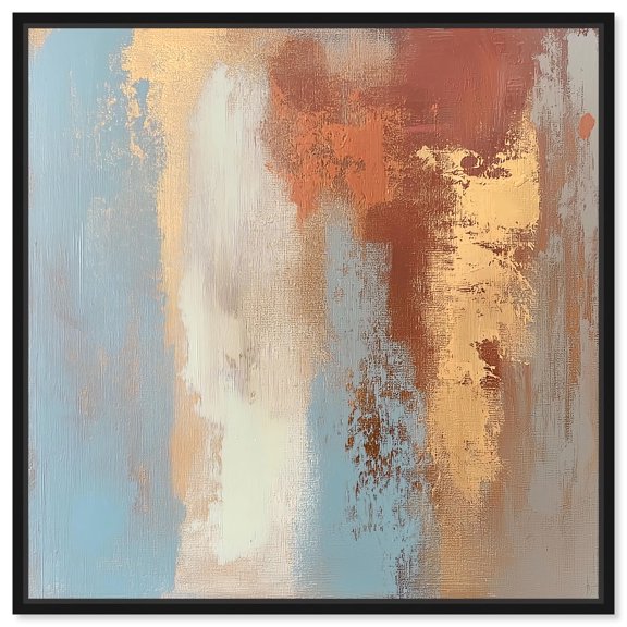 Coastal Rust II Canvas Boho Golden Art by Art Remedy, Black Frame, 30 x 30