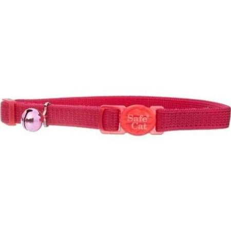 Coastal Pet Safe Cat Adjustable Nylon Breakaway Collar - Pink Flamingo 8\"-12\" Long x 3/8\" Wide