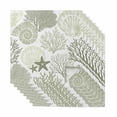 thumbnail image 1 of Coastal Sage Green Cloth Napkins, Ocean Coral Starfish Shell Modern Washable and Reusable Dinner Napkins Set of 8, Table Napkin for Kitchen Party Birthday Wedding Hotel Housewarming 20"x20", 1 of 8