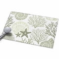 thumbnail image 1 of Coastal Sage Green Entryway Rug 2x3ft Washable Non Slip Bathroom Rug Low Pile Indoor Floor Front Door Mat Ocean Coral Starfish Shell Modern Rectangle Area Rugs Carpet for Kitchen Office Dining Room, 1 of 9