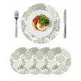 thumbnail image 1 of Coastal Sage Green Round 15 Inch Placemats Set of 4, Ocean Coral Starfish Shell Modern HeatResistant Non Slip Place Mats for Dining Table, Wipeable Braided Kitchen Table Mats for Housewarming, 1 of 9