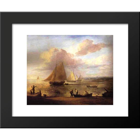 Coastal Scene, a Calm 20x24 Framed Art Print by Thomas Gainsborough
