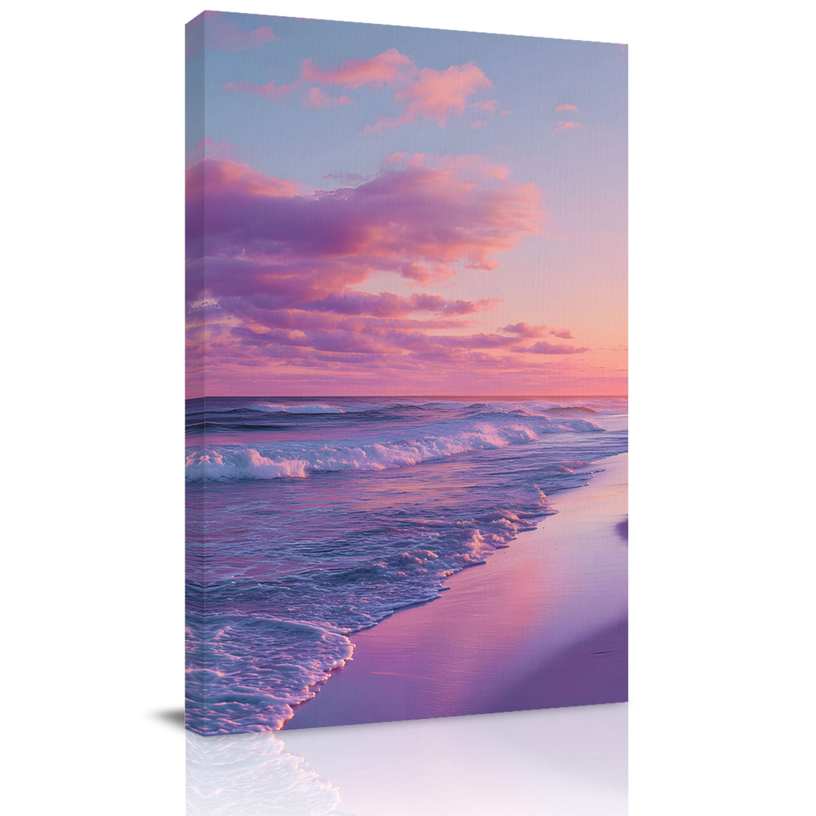 Coastal Sea Canvas Wall Art for Living Room, Summer Coastal Beach Pink ...