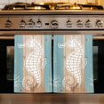 thumbnail image 1 of Coastal Sea Horse Kitchen Towels Set of 2, Summer Coral Ocean Vintage Wood Absorbent Dish Towels for Kitchen, Microfiber Hand Towel, Quick Drying Tea Towel for Cleaning Decorative Dishcloths, 1 of 7