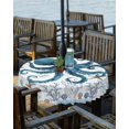 thumbnail image 1 of Coastal Sea Octopus Outdoor Tablecloth - 60x102 Inch Rectangle Dining Table Cover, Summer Beach Coral Nautical Ocean Waterproof Outdoor Table Cloth with Umbrella Hole & Zipper for Patio, 1 of 5
