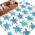 thumbnail image 1 of Coastal Sea Turtle Area Rugs Collection 6'x9', Nautical Turquoise Ocean Creatures Non Slip Indoor Rectangle Throw Runner Rug Floor Mat Carpet for Living Room Dining Table Bedroom Nursery, 1 of 9