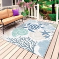 thumbnail image 1 of Coastal Sea Turtle Outdoor Rug 5x8 Ft, Non Slip Washable Area Rug, Nautical Ocean Creatures Starfish Patio Rugs Carpet Runner, Large Floor Mat for Indoor/Outdoor Deck Porch Camping, 1 of 8