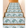 thumbnail image 1 of Coastal Sea Turtle Stair Treads for Wooden Steps Indoor Runner Rug Carpet, Nautical Marine Jellyfish Coral 7 Pieces Peel and Stick Staircase Step Treads Covers Washable Throw Door Mats, 30"x8", 1 of 6