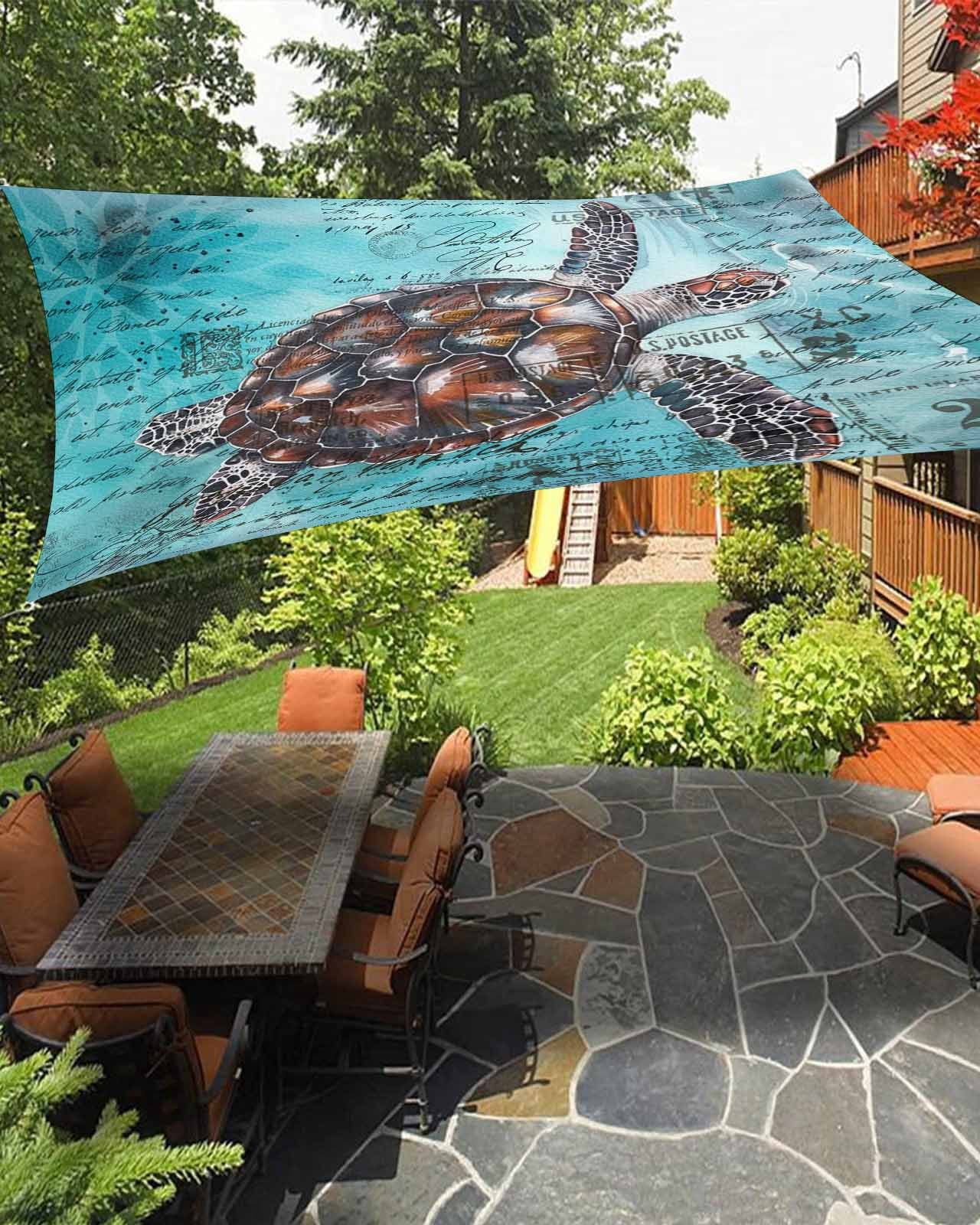 Turtle Shell Canopy Coastal Sea Turtle Sun Sail Shades Rectangle Canopy,Sunlight Block ...