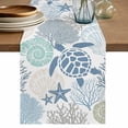 thumbnail image 1 of Coastal Sea Turtle Table Runner 90 Inches, Nautical Ocean Creatures Starfish Bed Runner Dresser Scarves Tabletop for Indoor Outdoor Parties/Ceremony/Banquet, 13" x 90", 1 of 9