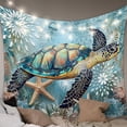thumbnail image 1 of Coastal Sea Turtle Tapestry for Bedroom Wall Hanging Tapestry, Vintage Teal Nautical Beach Botanical Ceiling Backdrop Tapestries Poster Blanket Wall Decor for Teens Room Living Room Dorm 59" x 90", 1 of 8