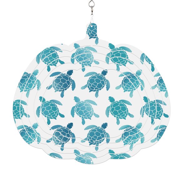 Coastal Sea Turtle Wind Spinner for Yard and Garden,Nautical Turquoise Ocean Creatures Hanging Wind Spinner Outdoor 3D Kinetic Wind Sculpture Spinners Indoor Outdoor Patio Décor Ornaments 8 Inch