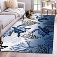 thumbnail image 1 of Coastal Sea Turtles Area Rugs 2.7'x5', Washable Small Throw Rugs for Kitchen Bedroom, Summer Coral Ocean Beach Gradient Blue Indoor Outdoor Rug Non-Slip Low Pile Carpet Runner Reversible Floor Mats, 1 of 8