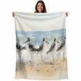 thumbnail image 1 of Coastal Seagull Blanket Soft Cozy Warm Throw Blanket for Couch, Plush Fuzzy Flannel Fleece Blankets for Sofa, Blue Ocean Summer Birds Oil Painted Bed Blankets Lightweight Gifts for Women, 40"x60", 1 of 9