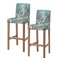 thumbnail image 1 of Coastal Seahorse Blue Green Bar Stool Covers Set of 2, Summer Ocean Starfish Coral Stretch Washable Bar Chair Covers with Backs, Removable Pub Counter Height Chair Cover for Kitchen Dining Room Cafe, 1 of 7