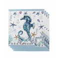 thumbnail image 1 of Coastal Seahorse Cloth Napkins Set of 4 Reusable Dinner Napkins, Nautical Starfish Shell Seaweed Anchor Cocktail Napkin Washable Table Napkins for Wedding/Holiday Party/Baby Shower 20"x20", 1 of 7