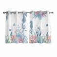 thumbnail image 1 of Coastal Seahorse Kitchen Curtains Window Panels, Summer Beach Nautical Ocean Coral Insulated Window Treatment Curtain, Grommet Curtains for Bedroom/Living Room/Bathroom, 2 Piece 42"Wx54"L, 1 of 8