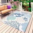 thumbnail image 1 of Coastal Seahorse Outdoor Rug 5x7 Ft, Non Slip Washable Area Rug, Nautical Beach Ocean Shells Starfish Patio Rugs Carpet Runner, Large Floor Mat for Indoor/Outdoor Deck Porch Camping, 1 of 8