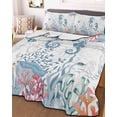 thumbnail image 1 of Coastal Seahorse Twin XL Size Down Alternative Comforter, Lightweight Comforter Quilt Bedding Set with Pillow Shams Summer Beach Nautical Ocean Coral All Seasons Bed Comforter Duvet Insert 68"x98", 1 of 7