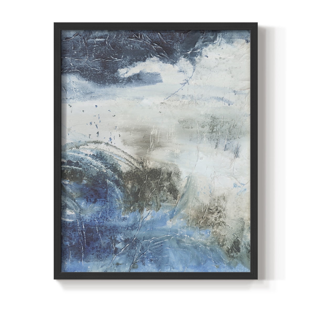 Coastal Seas I Framed Print in Black Solid Wood Framed Print No Nail Hanging