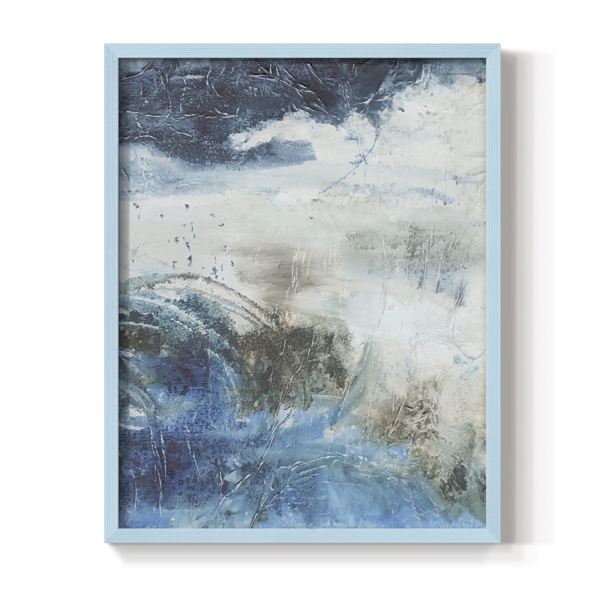 Coastal Seas I Framed Print in Blue Solid Wood Framed Print No Nail Hanging