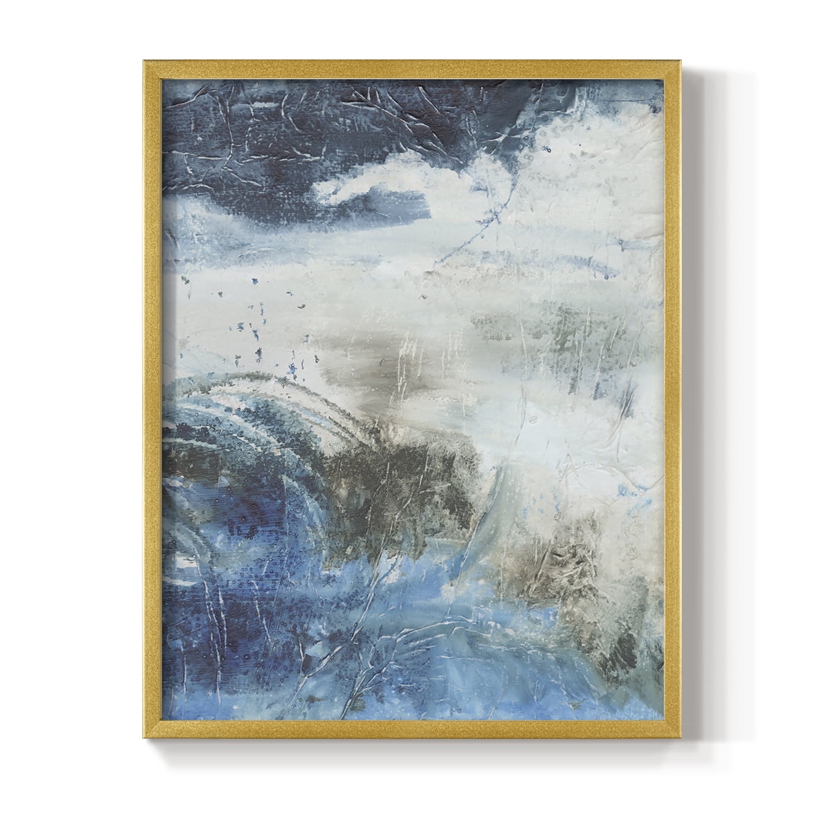 Coastal Seas I Framed Print in Gold Solid Wood Framed Print No Nail Hanging