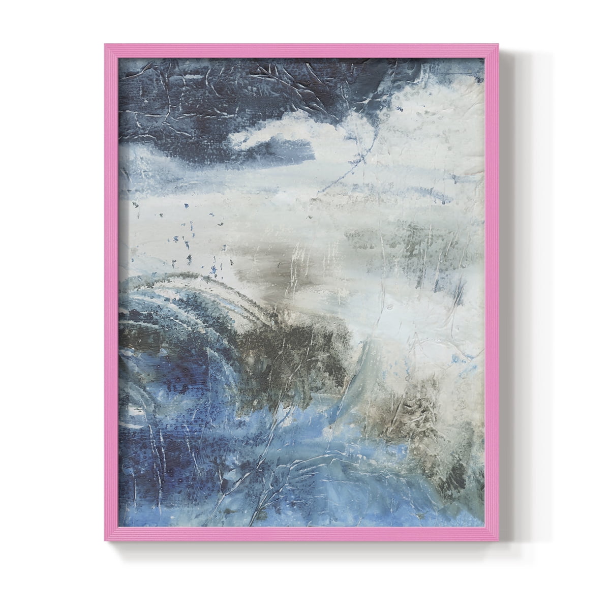 Coastal Seas I Framed Print in Pink Solid Wood Framed Print No Nail Hanging