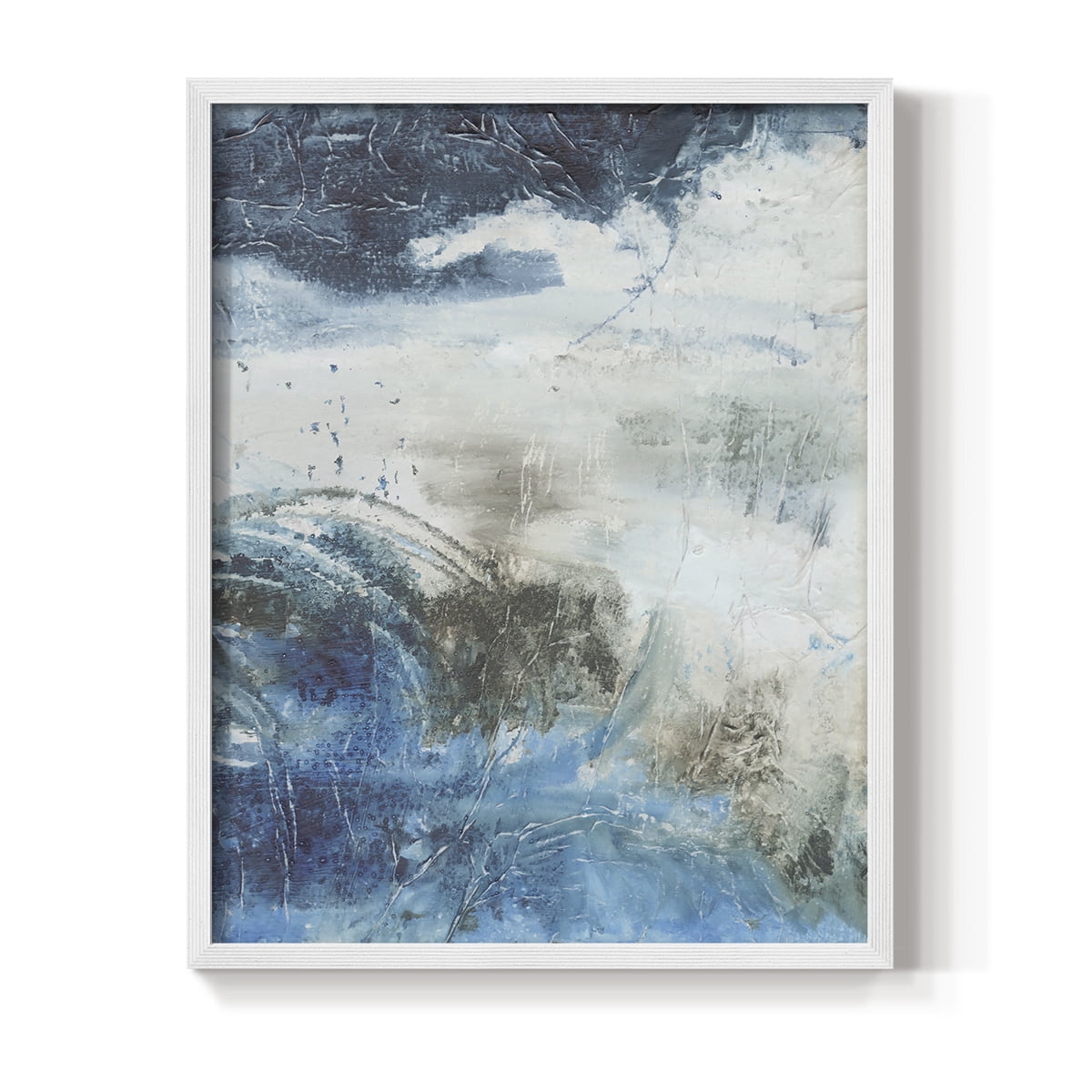Coastal Seas I Framed Print in White Solid Wood Framed Print No Nail Hanging
