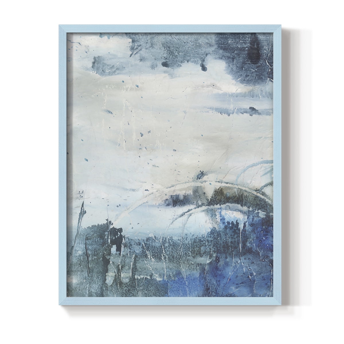 Coastal Seas II Framed Print in Blue Solid Wood Framed Print No Nail Hanging