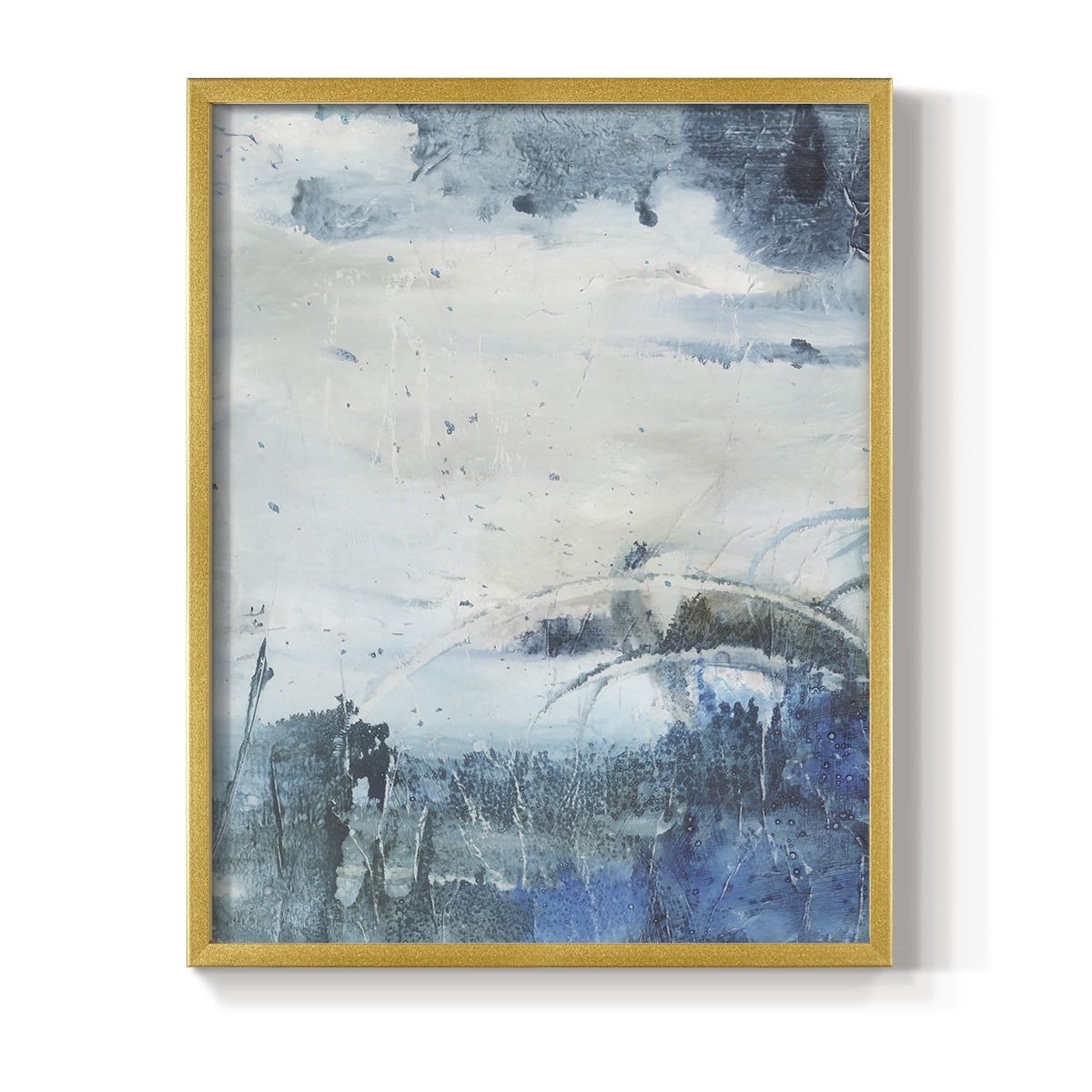 Coastal Seas II Framed Print in Gold Solid Wood Framed Print No Nail Hanging