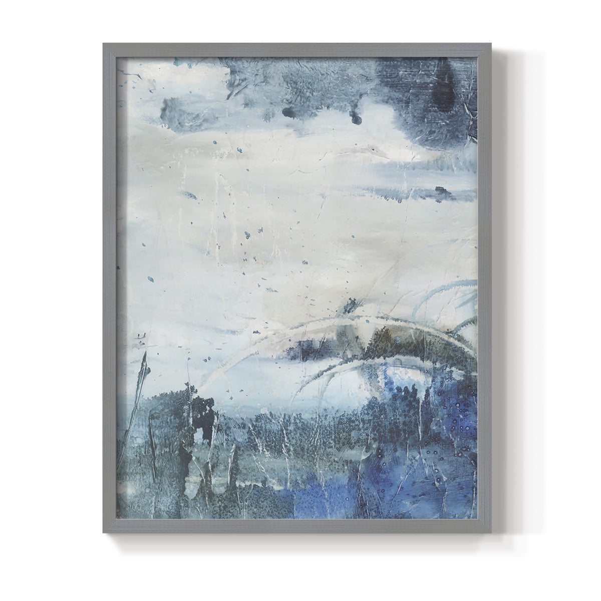 Coastal Seas II Framed Print in Gray Solid Wood Framed Print No Nail Hanging