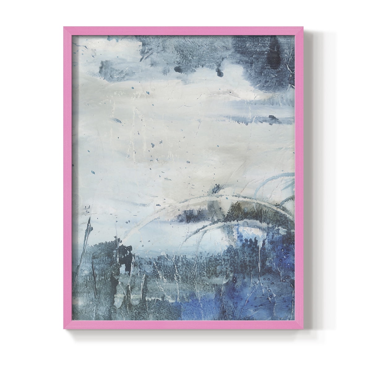 Coastal Seas II Framed Print in Pink Solid Wood Framed Print No Nail Hanging