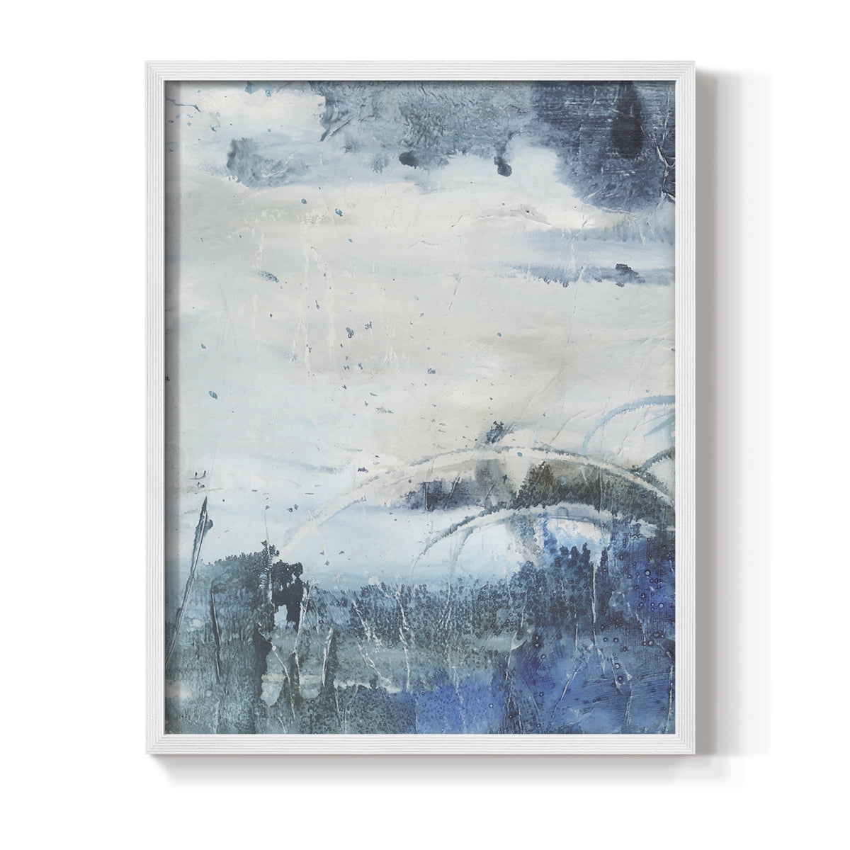 Coastal Seas II Framed Print in White Solid Wood Framed Print No Nail Hanging