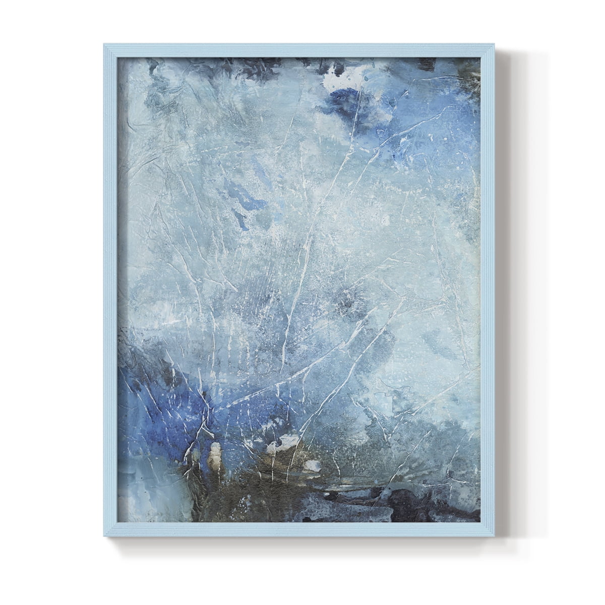 Coastal Seas III Framed Print in Blue Solid Wood Framed Print No Nail Hanging