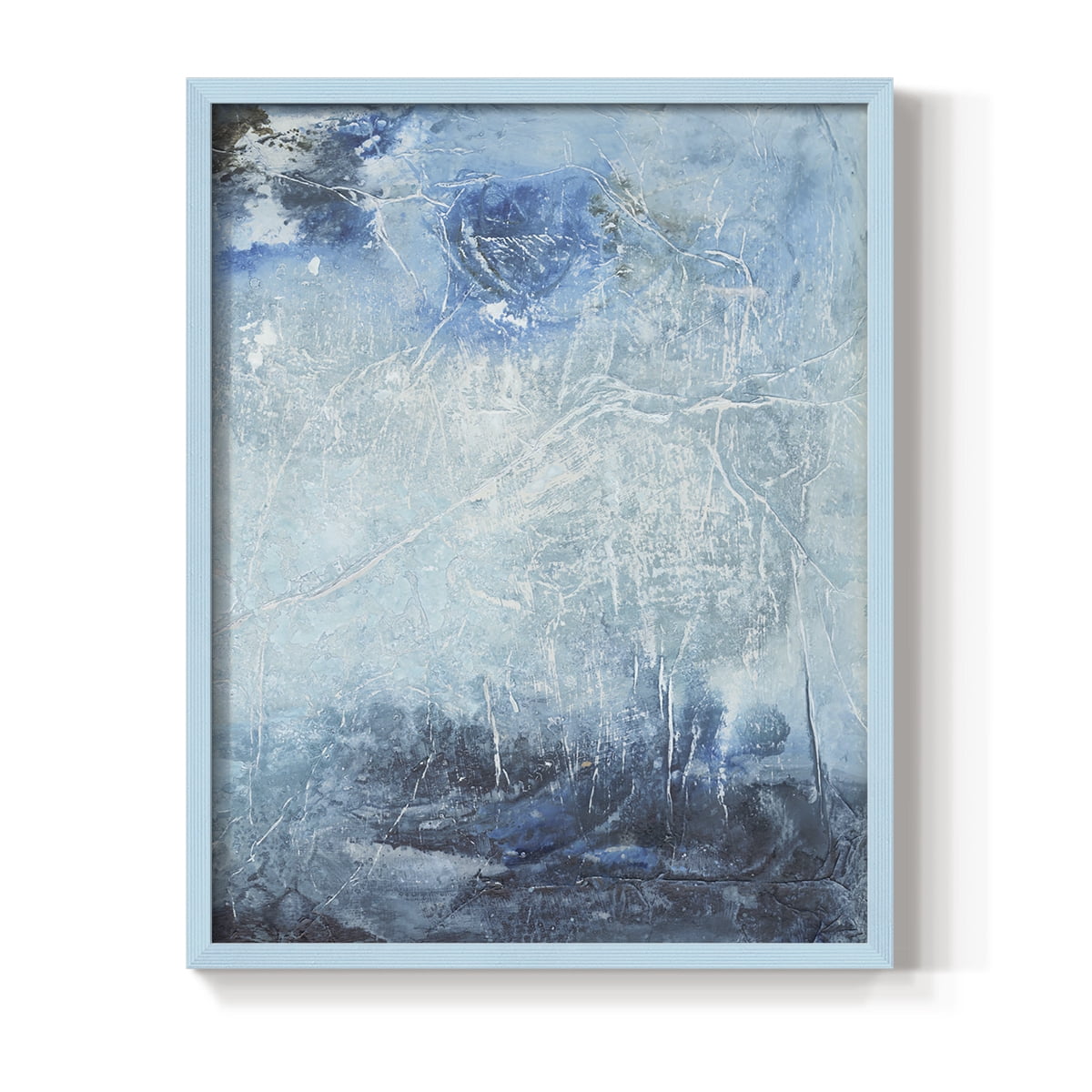 Coastal Seas IV Framed Print in Blue Solid Wood Framed Print No Nail Hanging