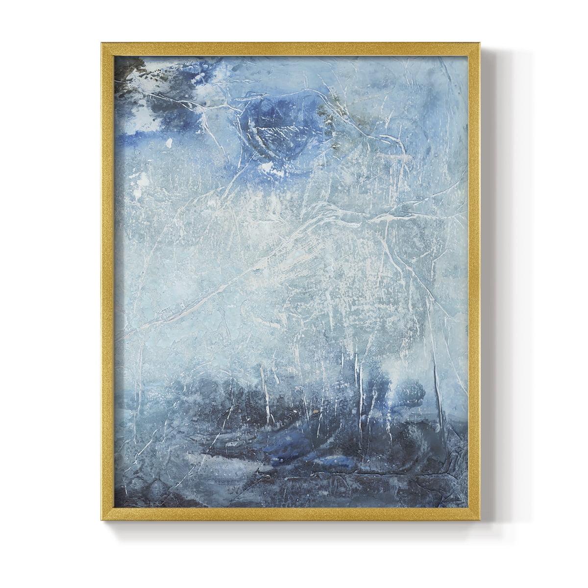 Coastal Seas IV Framed Print in Gold Solid Wood Framed Print No Nail Hanging