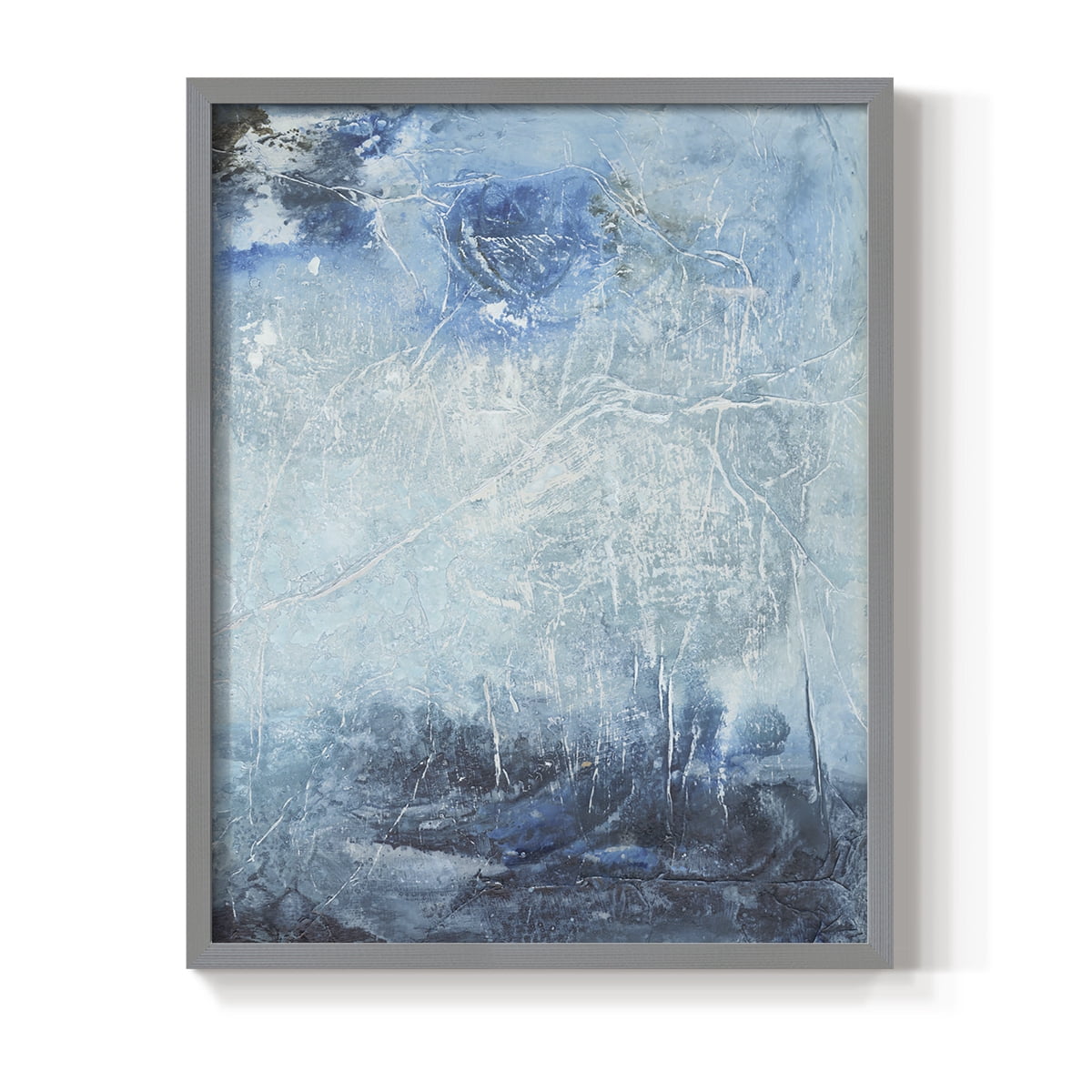 Coastal Seas IV Framed Print in Gray Solid Wood Framed Print No Nail Hanging