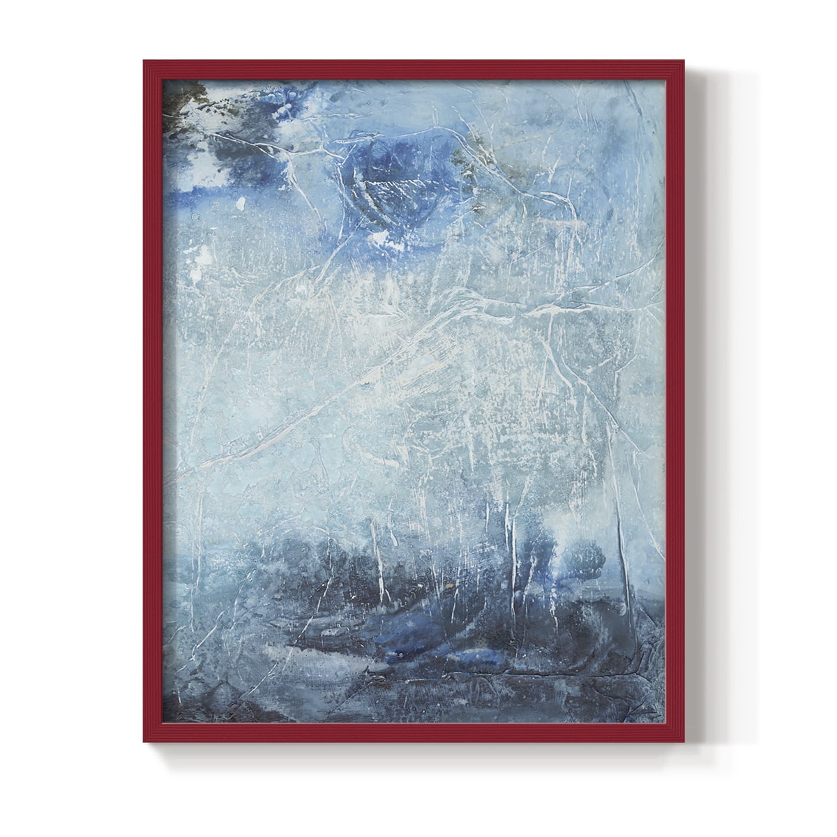 Coastal Seas IV Framed Print in Red Solid Wood Framed Print No Nail Hanging