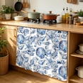 thumbnail image 1 of Coastal Seashell Cabinet Curtains for Kitchen 35"Wx35"L, Summer Nautical Blue Shell Starfish Hampton Style Sink Cabinets Magic Tape Short Curtain Privacy Panel for Bathroom Vanity Cabinets, 1 of 9