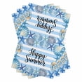thumbnail image 1 of Coastal Seashell Kitchen Towels Set of 4, Water Absorbent Dish Towel, Summer Ocean Starfish Conch Blue Stripes Decorative Hand Towels - Quick Drying Cloth for Cooking Baking, 18x28 Inch, 1 of 8