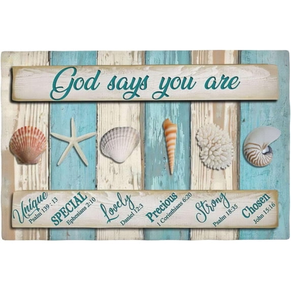 Coastal Seashell Placemats Set of 4 Ocean Nautical Table Mats Washable Place Mats for Home Party Indoor Kitchen Dining Table Decoration 12x18 Inch