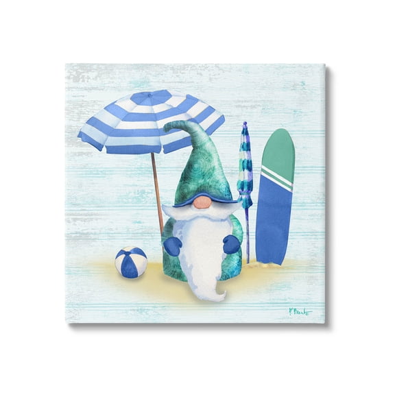 Coastal Seaside Garden Gnome Fairy Tales & Fantasy Graphic Art Gallery Wrapped Canvas Print Wall Art