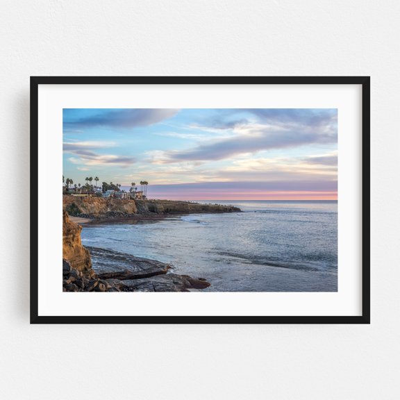 Coastal Serenade Sunset - San Diego California Photography Black Framed Wall Art Print 24 x 36 inches