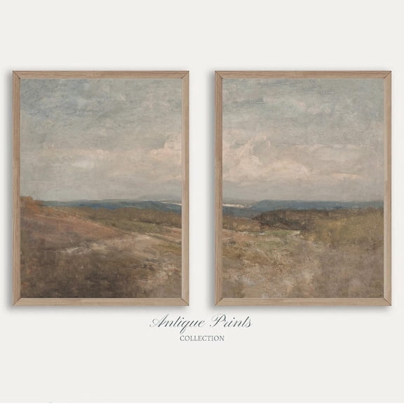 Coastal Set Split Posters Moody Seascape 2 Pieces Vintage Wall Art Vintage Beach Beach Cottage Decor, Set 2, Poster Only