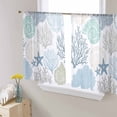 thumbnail image 1 of Coastal Sheer Curtains 54 Inch Length 2 Panels Set for Living Room/Bedroom, Summer Beach Nautical Coral Starfish Semi Curtain Sheers Drapes Rod Pocket Curtains Window Treatment Set 52''x54''x2, 1 of 7