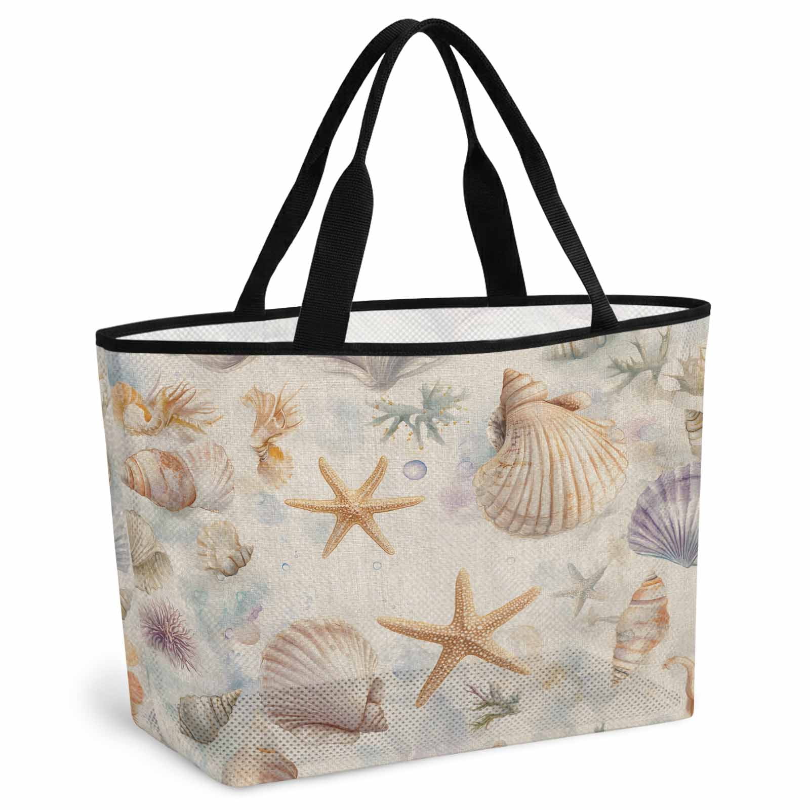 Coastal Shell Conch Mesh Beach Bag For Women Men Large Beach Tote coastal-shell-conch-mesh-beach-bag-for-women-men-large-beach-tote