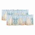 thumbnail image 1 of Coastal Shell Curtain Valances for Windows, Kitchen Valance Window Treatments Panel 2 Pack, Summer Beach Blue Coral Nautical Rod Pocket Short Curtains for Bathroom Bedroom 42 x 18 Inch, 1 of 8