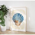 Shell Posster Blue Coastal Shell Ocean Blue Nautical Nursery Wall Art Poster - Walmart.com
